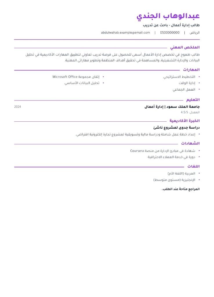 CV Sample 3